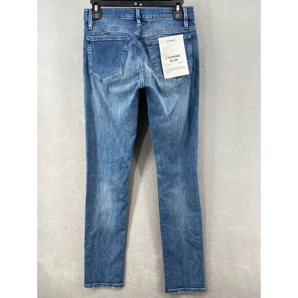New Frame Jeans Mens 28 L'Homme Slim Blue LMH785BLWR Cotton 5 Pocket - Picture 8 of 13